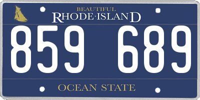 RI license plate 859689