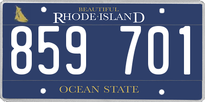 RI license plate 859701