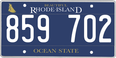 RI license plate 859702