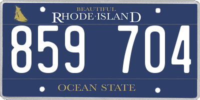 RI license plate 859704
