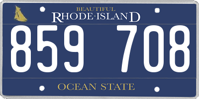 RI license plate 859708