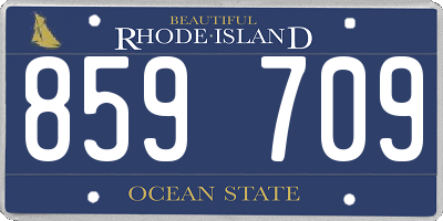 RI license plate 859709