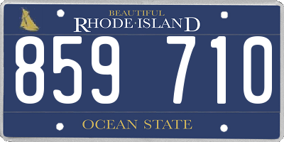 RI license plate 859710