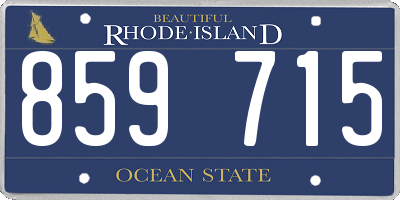RI license plate 859715