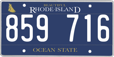 RI license plate 859716