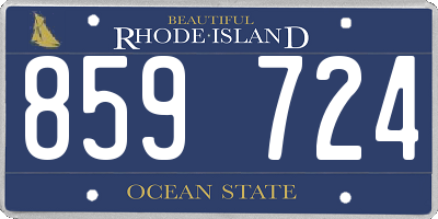 RI license plate 859724