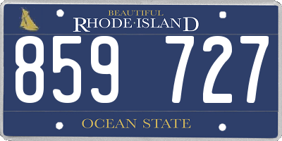 RI license plate 859727