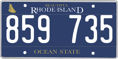 RI license plate 859735