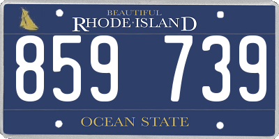 RI license plate 859739