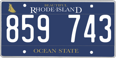RI license plate 859743