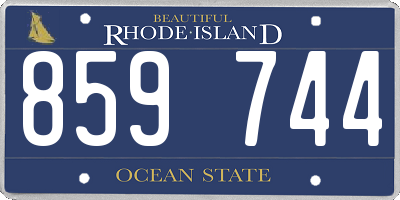 RI license plate 859744