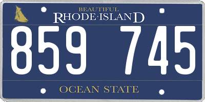 RI license plate 859745