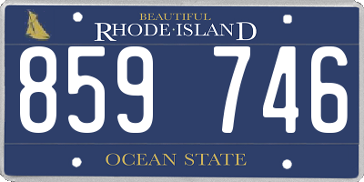 RI license plate 859746