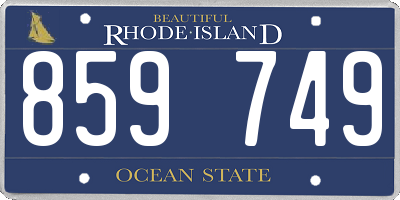 RI license plate 859749