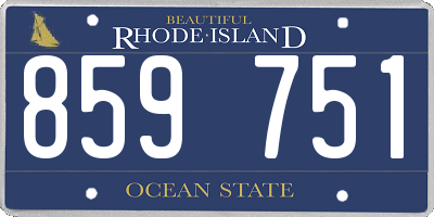 RI license plate 859751