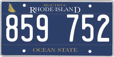 RI license plate 859752