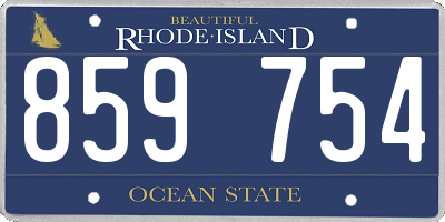 RI license plate 859754