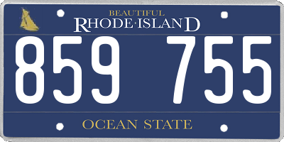 RI license plate 859755