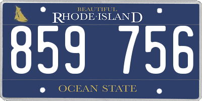 RI license plate 859756