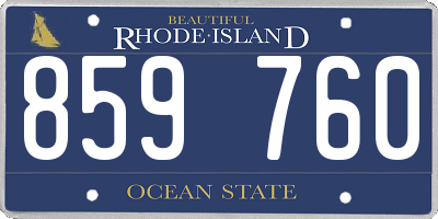 RI license plate 859760