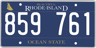 RI license plate 859761