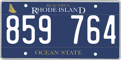 RI license plate 859764