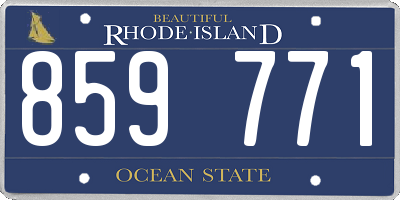 RI license plate 859771