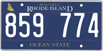 RI license plate 859774