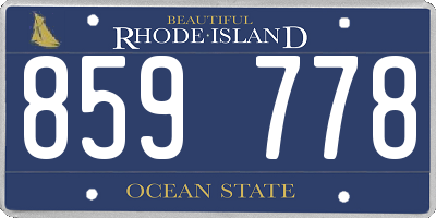 RI license plate 859778