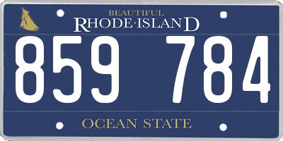 RI license plate 859784
