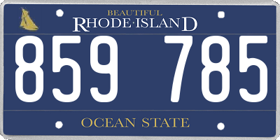 RI license plate 859785