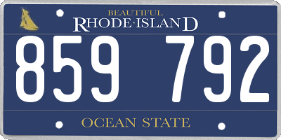 RI license plate 859792