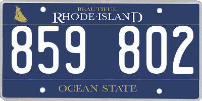 RI license plate 859802