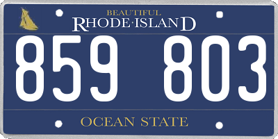 RI license plate 859803