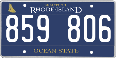 RI license plate 859806