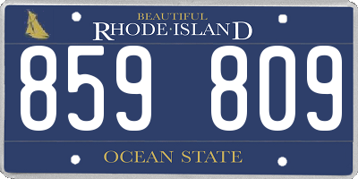 RI license plate 859809