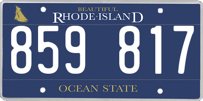 RI license plate 859817