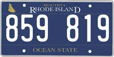RI license plate 859819