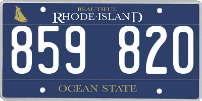 RI license plate 859820