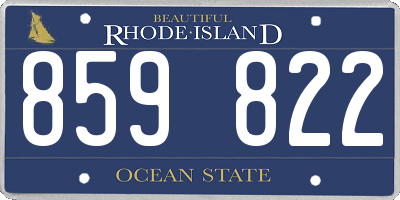 RI license plate 859822