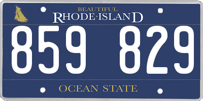 RI license plate 859829