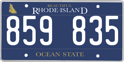 RI license plate 859835