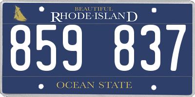 RI license plate 859837