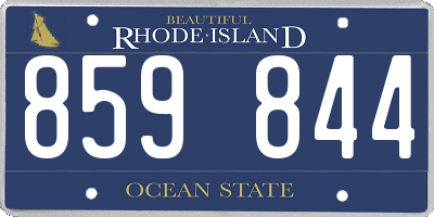 RI license plate 859844