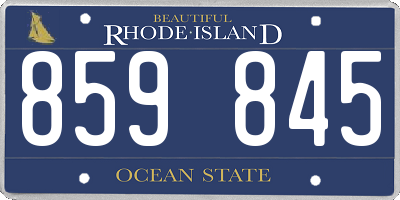 RI license plate 859845
