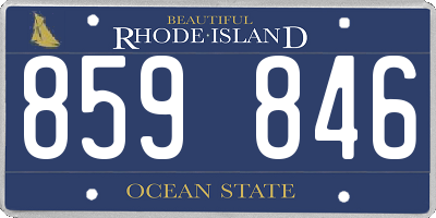 RI license plate 859846