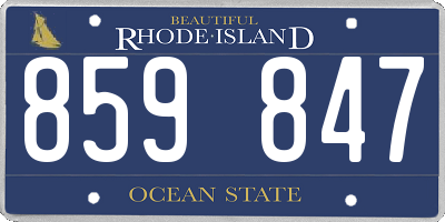 RI license plate 859847