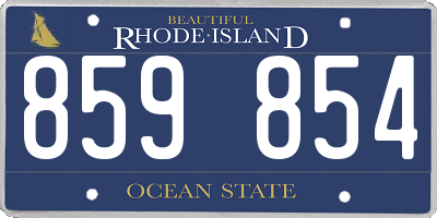 RI license plate 859854
