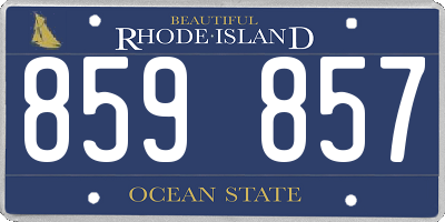 RI license plate 859857