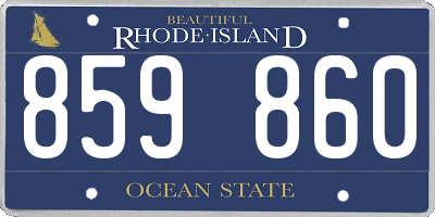 RI license plate 859860
